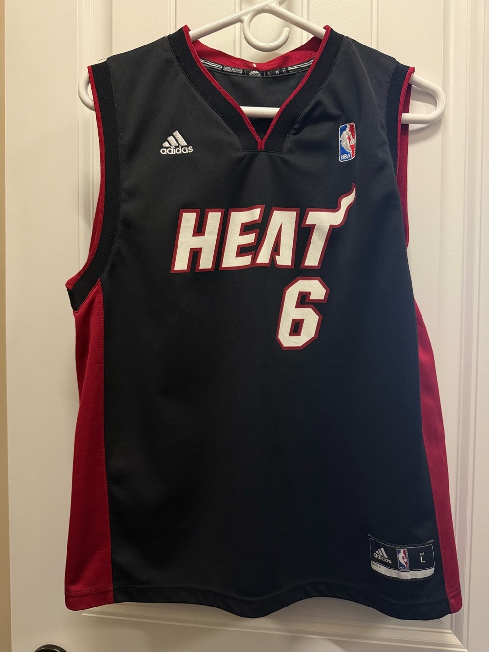 adidas Miami HEAT Jersey Black with Red Trim #6